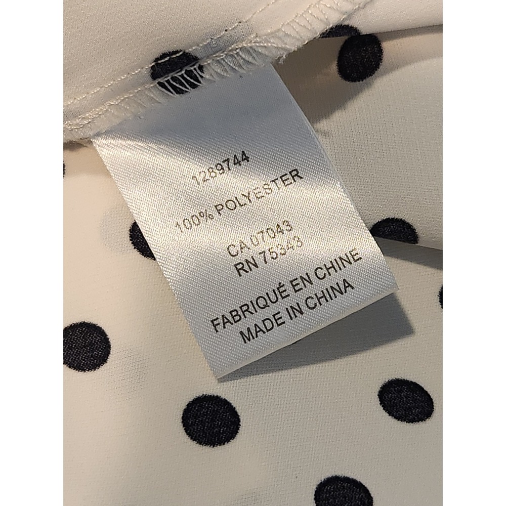Rachel Zoe Womens Polka Dot Button Down Blouse Ivory Black Size Large 1289744 - Picture 6 of 7